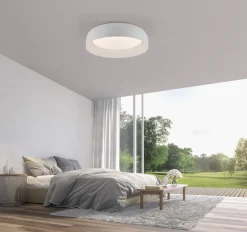 Deckenleuchten|Flurlampen*Just Light Dimmbare LED Deckenlampe Weiß Metall Ø40 cm 2700-5000 K