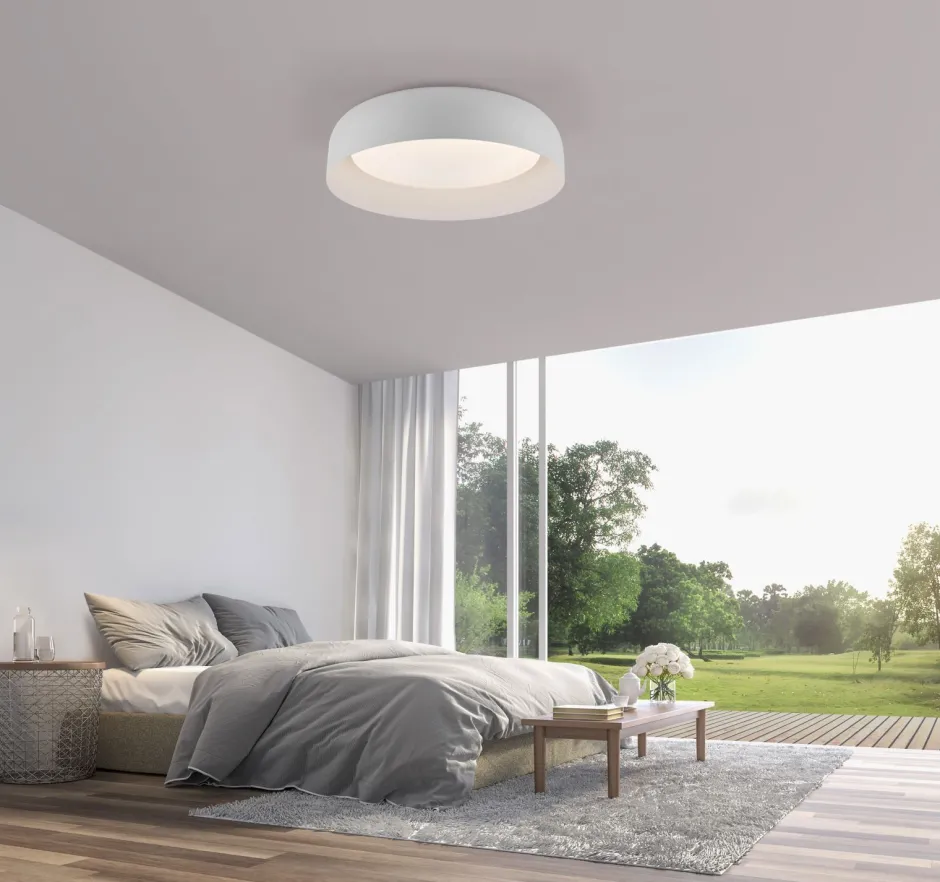 Deckenleuchten|Flurlampen*Just Light Dimmbare LED Deckenlampe Weiß Metall Ø40 cm 2700-5000 K