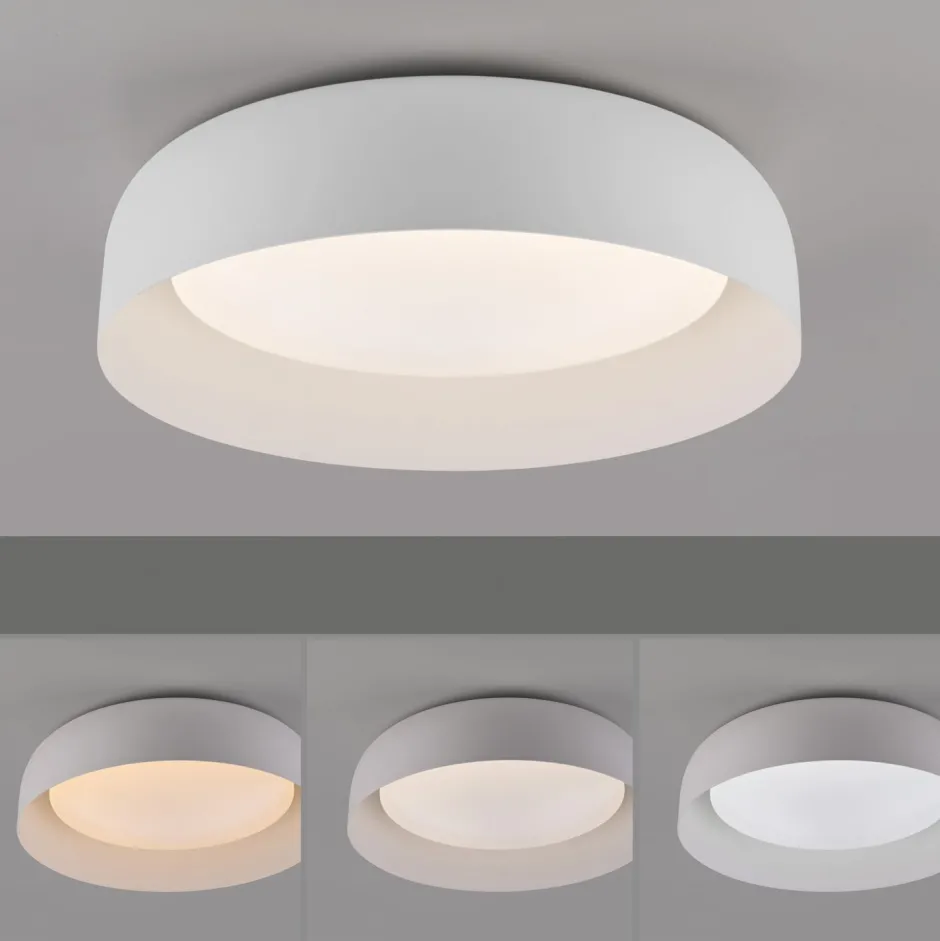 Deckenleuchten|Flurlampen*Just Light Dimmbare LED Deckenlampe Weiß Metall Ø40 cm 2700-5000 K