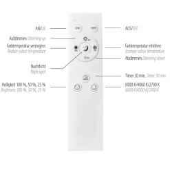 Just Light Dimmbare LED Deckenlampe Weiß Ø57 cm 3850 lm Modern< Deckenleuchten|Flurlampen