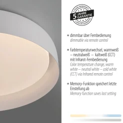 Just Light Dimmbare LED Deckenlampe Weiß Ø57 cm 3850 lm Modern< Deckenleuchten|Flurlampen