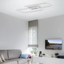 Deckenleuchten|Flurlampen*Paul Neuhaus Dimmbare LED Deckenlampe L:83 cm Memory 30 W in Stahl