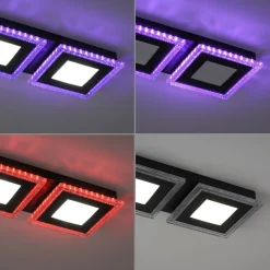 Just Light Dimmbare LED Deckenlampe RBG Farbwechsel Fernbedienung< Flurlampen|Bürolampen