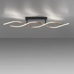 Paul Neuhaus Dimmbare LED Deckenlampe Schwarz Messing 106 cm 3000 K< Deckenleuchten|Flurlampen