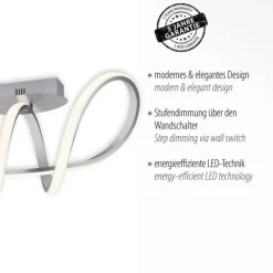 Deckenleuchten|Flurlampen*Just Light Dimmbare LED Deckenlampe in Aluminium 3000 K warmweiß