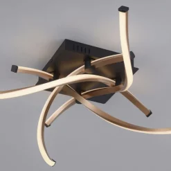 Deckenleuchten|Flurlampen*Paul Neuhaus Dimmbare LED Deckenlampe Schwarz Gold L:78 cm 4220 lm