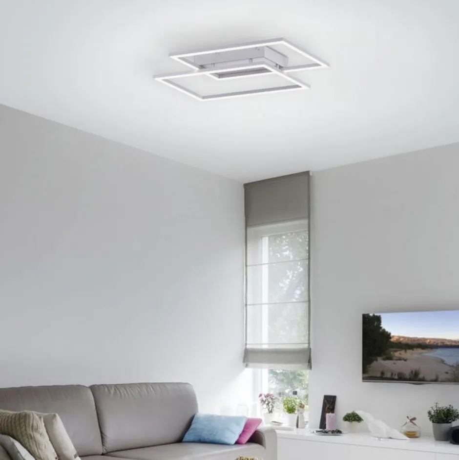 Deckenleuchten|Flurlampen*Paul Neuhaus Dimmbare LED Deckenlampe L:53 cm Memory 24 W in Stahl