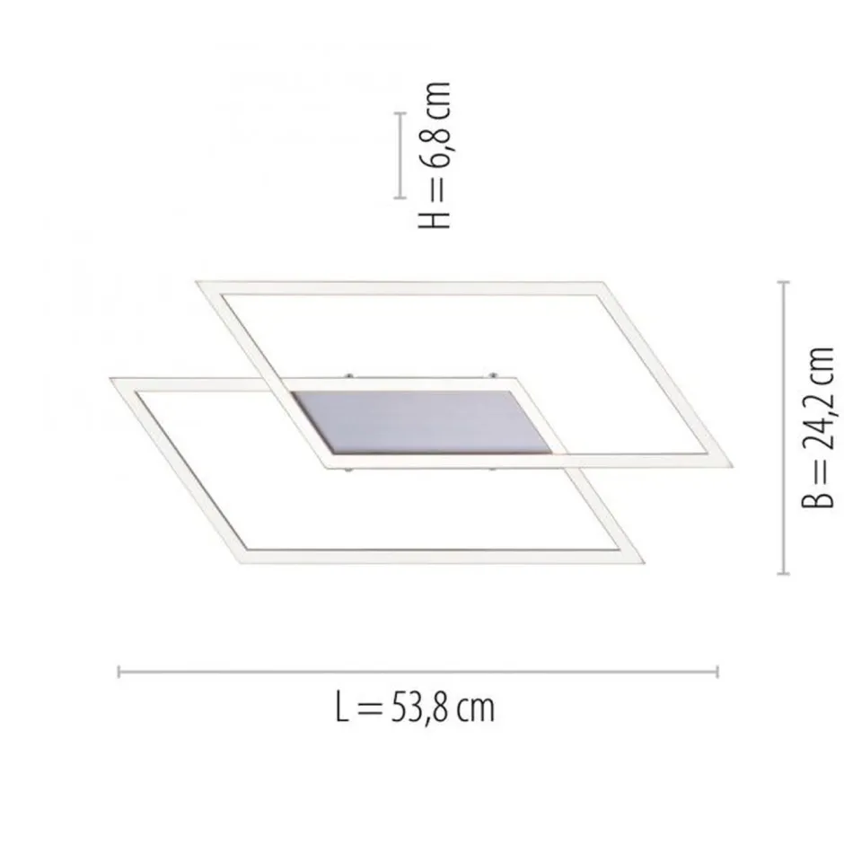 Deckenleuchten|Flurlampen*Paul Neuhaus Dimmbare LED Deckenlampe L:53 cm Memory 24 W in Stahl