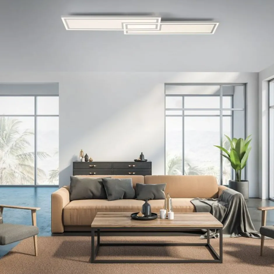 Just Light Dimmbare LED Deckenleuchte Fernbedienung 32 W 110 cm< Flurlampen|Bürolampen