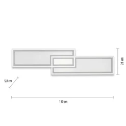 Just Light Dimmbare LED Deckenleuchte Fernbedienung 32 W 110 cm< Flurlampen|Bürolampen