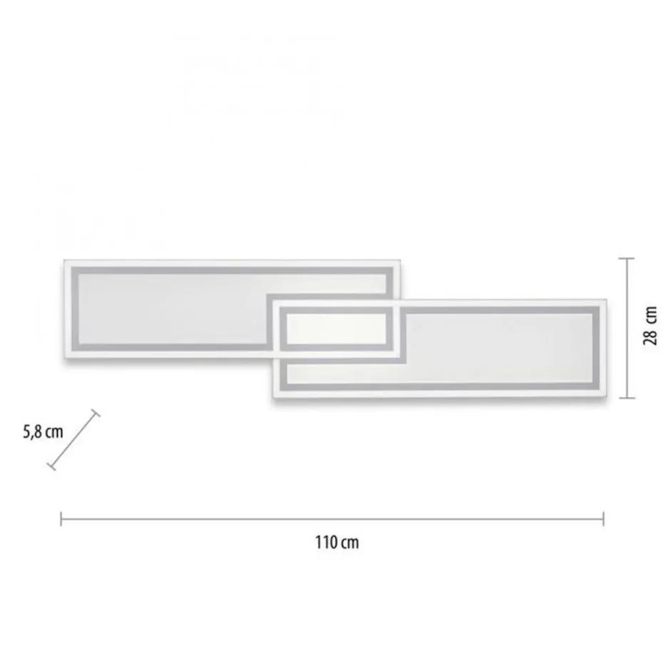Just Light Dimmbare LED Deckenleuchte Fernbedienung 32 W 110 cm< Flurlampen|Bürolampen