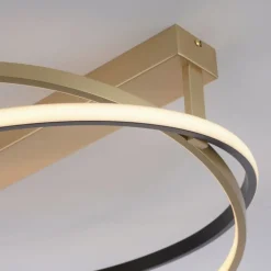 Paul Neuhaus Dimmbare LED Deckenleuchte in Messing Schwarz Ø59 cm< Deckenleuchten|Flurlampen