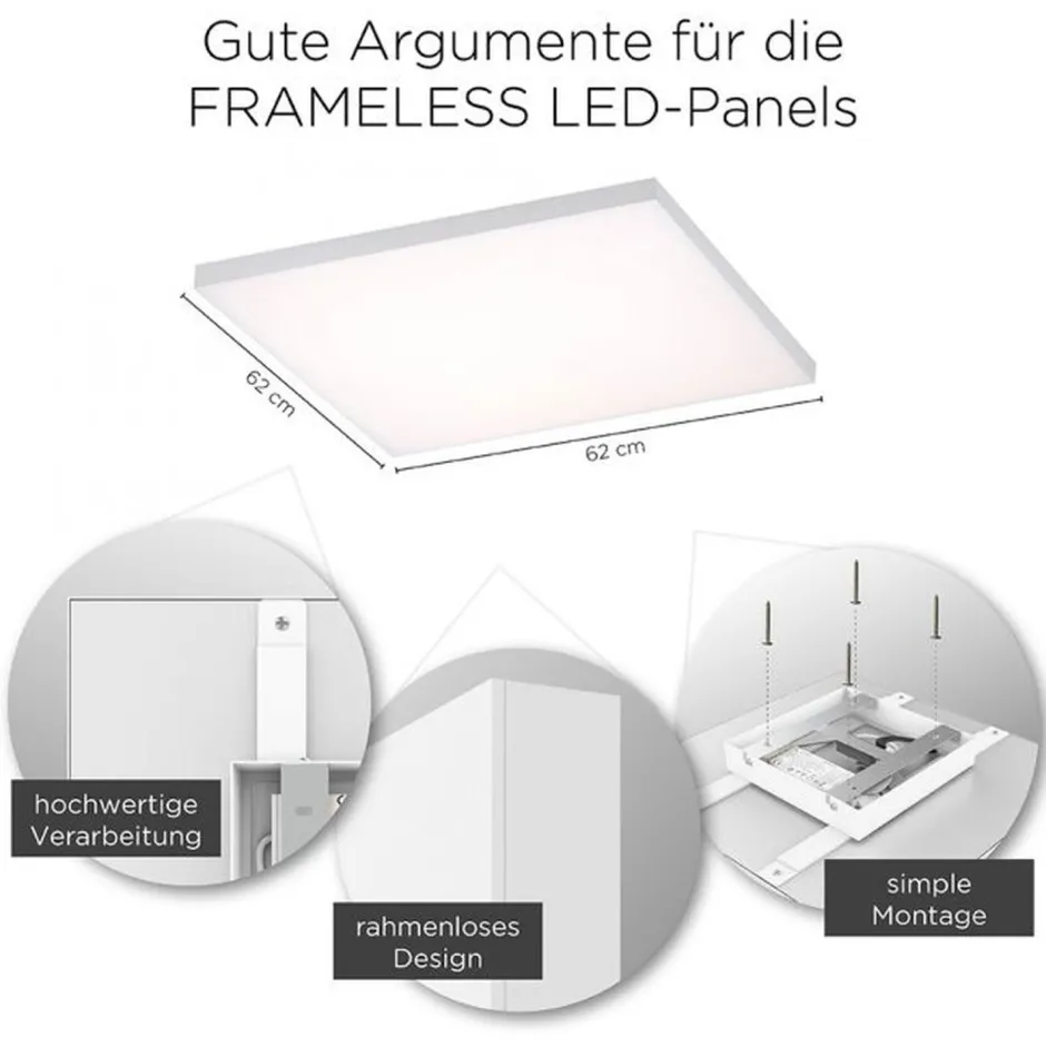 Deckenleuchten|Flurlampen*Paul Neuhaus Dimmbare LED Deckenleuchte Fernbedienung B:62 cm Memory