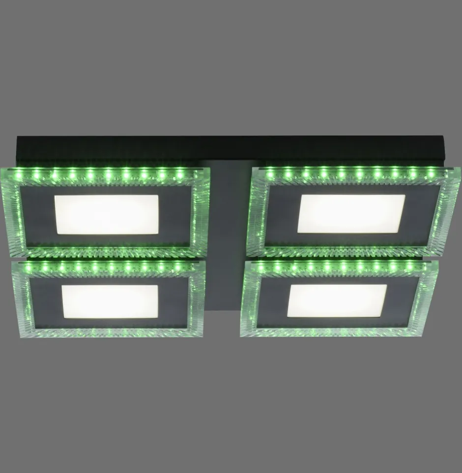 Flurlampen|Bürolampen*Just Light Dimmbare LED Deckenleuchte RBG Licht 17 W Fernbedienung