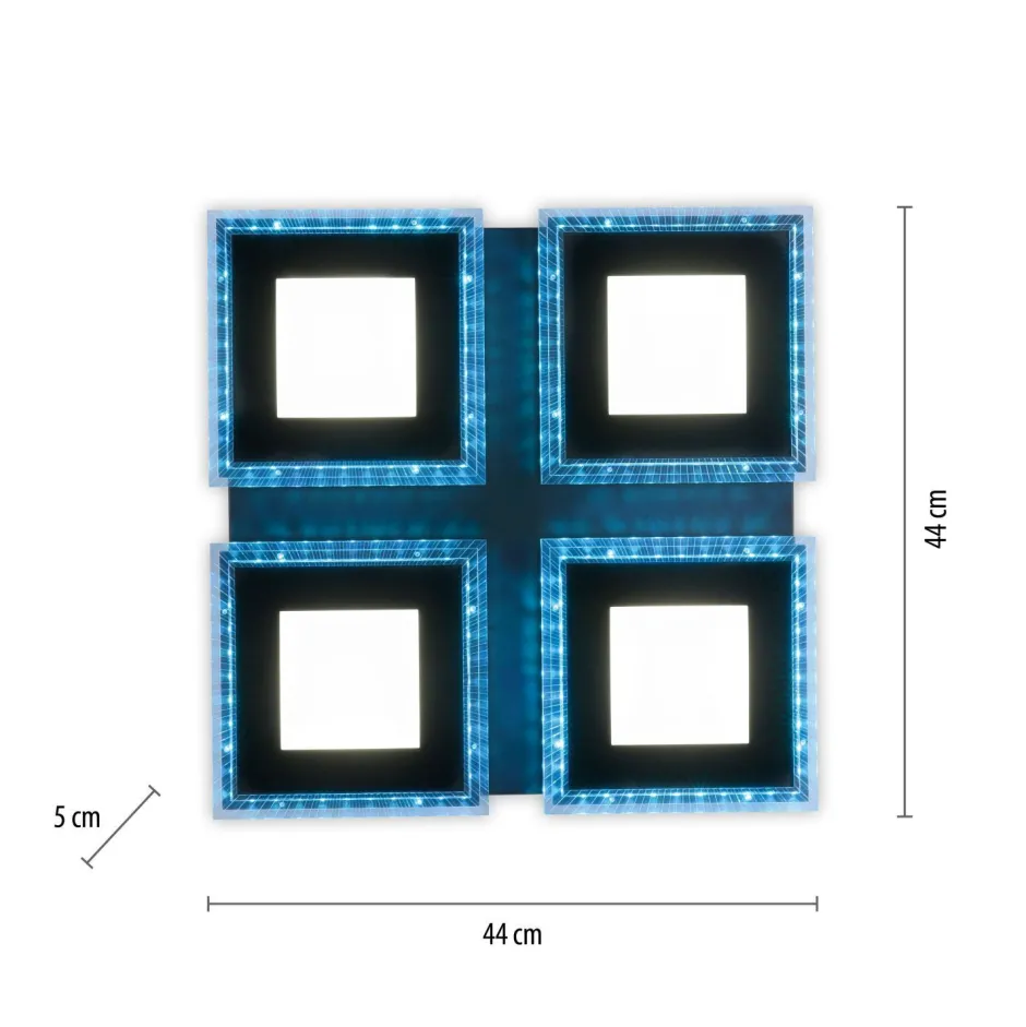 Flurlampen|Bürolampen*Just Light Dimmbare LED Deckenleuchte RBG Licht 17 W Fernbedienung