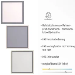 Just Light Dimmbare LED Deckenleuchte Fernbedienung 2700-5000 K< Flurlampen|Bürolampen