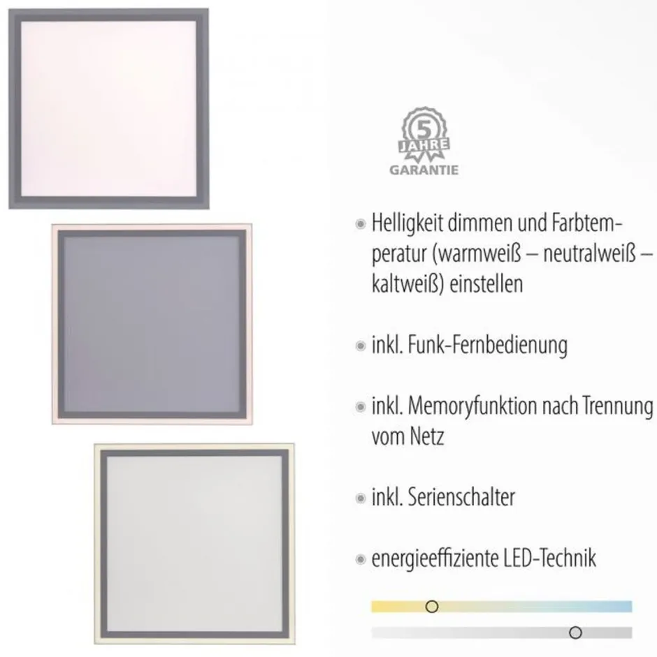 Just Light Dimmbare LED Deckenleuchte Fernbedienung 2700-5000 K< Flurlampen|Bürolampen