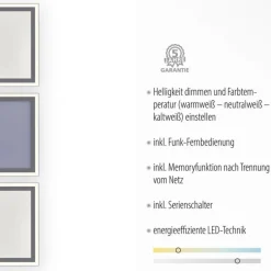 Flurlampen|Bürolampen*Just Light Dimmbare LED Deckenleuchte Fernbedienung 54 W 121,4 cm