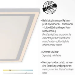 Just Light Dimmbare LED Deckenleuchte Fernbedienung 6900 lm 67 cm< Flurlampen|Bürolampen