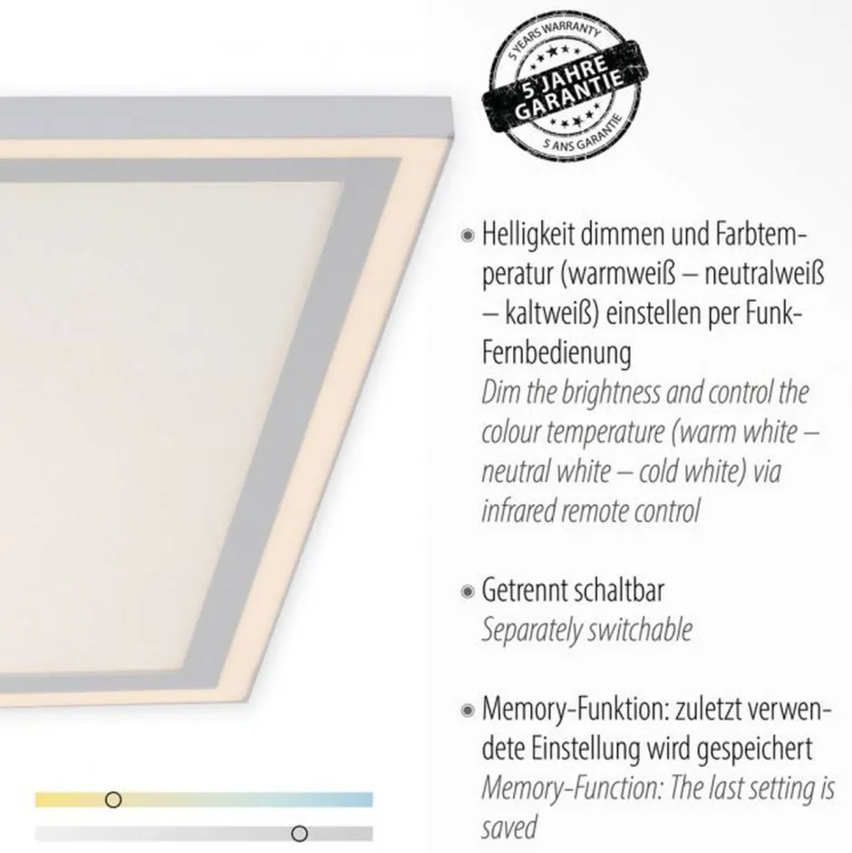 Just Light Dimmbare LED Deckenleuchte Fernbedienung 6900 lm 67 cm< Flurlampen|Bürolampen