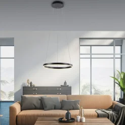 Just Light Dimmbare LED Hängelampe Anthrazit Metall Ø39,3 cm 20 W< Hängelampen|Bürolampen