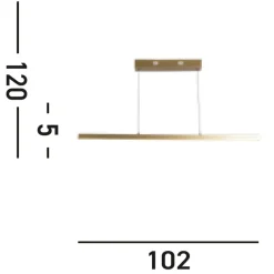 Searchlight Dimmbare LED Hängelampe in Gold Gestensteuerung 29 W< Bürolampen|Wohnzimmerlampen