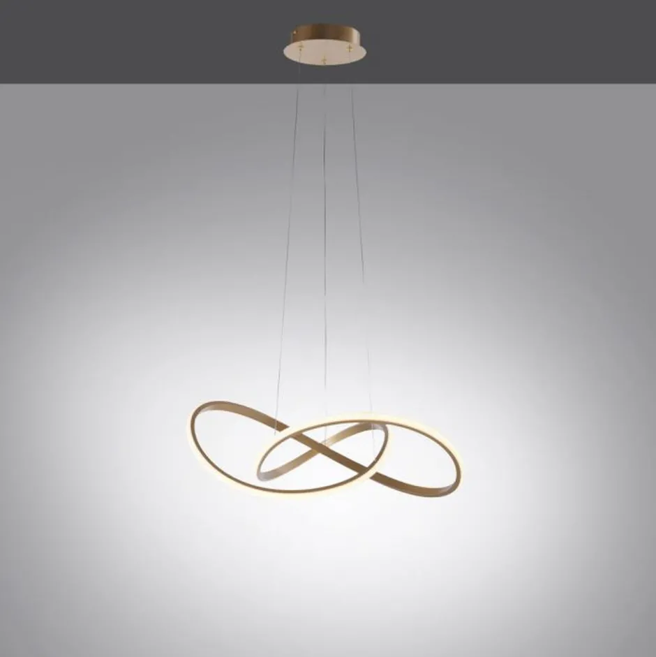 Just Light Dimmbare LED Hängeleuchte in Messing 3000 K L:57 cm< Hängelampen|Bürolampen