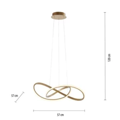 Just Light Dimmbare LED Hängeleuchte in Messing 3000 K L:57 cm< Hängelampen|Bürolampen