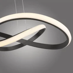 Hängelampen|Bürolampen*Just Light Dimmbare LED Hängeleuchte Metall Schwarz 3000 K L:57 cm