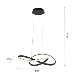 Hängelampen|Bürolampen*Just Light Dimmbare LED Hängeleuchte Metall Schwarz 3000 K L:57 cm