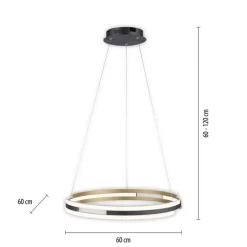 Hängelampen|Bürolampen*Paul Neuhaus Dimmbare LED Pendelleuchte Metall Schwarz Ø60 cm Ring