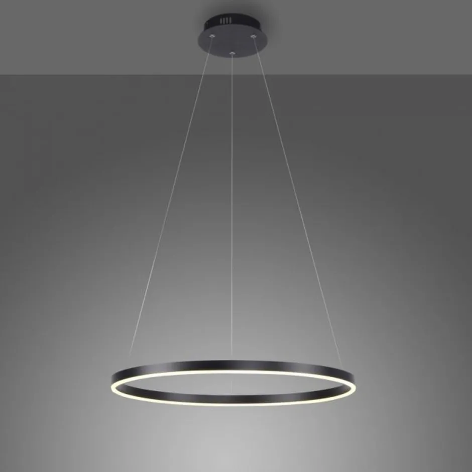 Hängelampen|Bürolampen*Just Light Dimmbare LED Pendelleuchte Schwarz Ø58,5 cm 3000 K 28 W