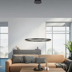 Hängelampen|Bürolampen*Just Light Dimmbare LED Pendelleuchte Schwarz Ø58,5 cm 3000 K 28 W