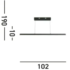 Hängelampen|Led Lampen*Searchlight Dimmbare LED Pendelleuchte Schwarz Metall 101,5 cm 29 W