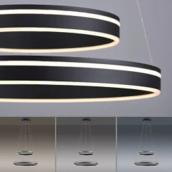 Hängelampen|Bürolampen*Paul Neuhaus Dimmbare LED Pendelleuchte Ø59 cm 7300 lm Anthrazit
