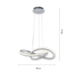 Hängelampen|Bürolampen*Just Light Dimmbare LED Pendelleuchte in Aluminium 3000 K L:57 cm