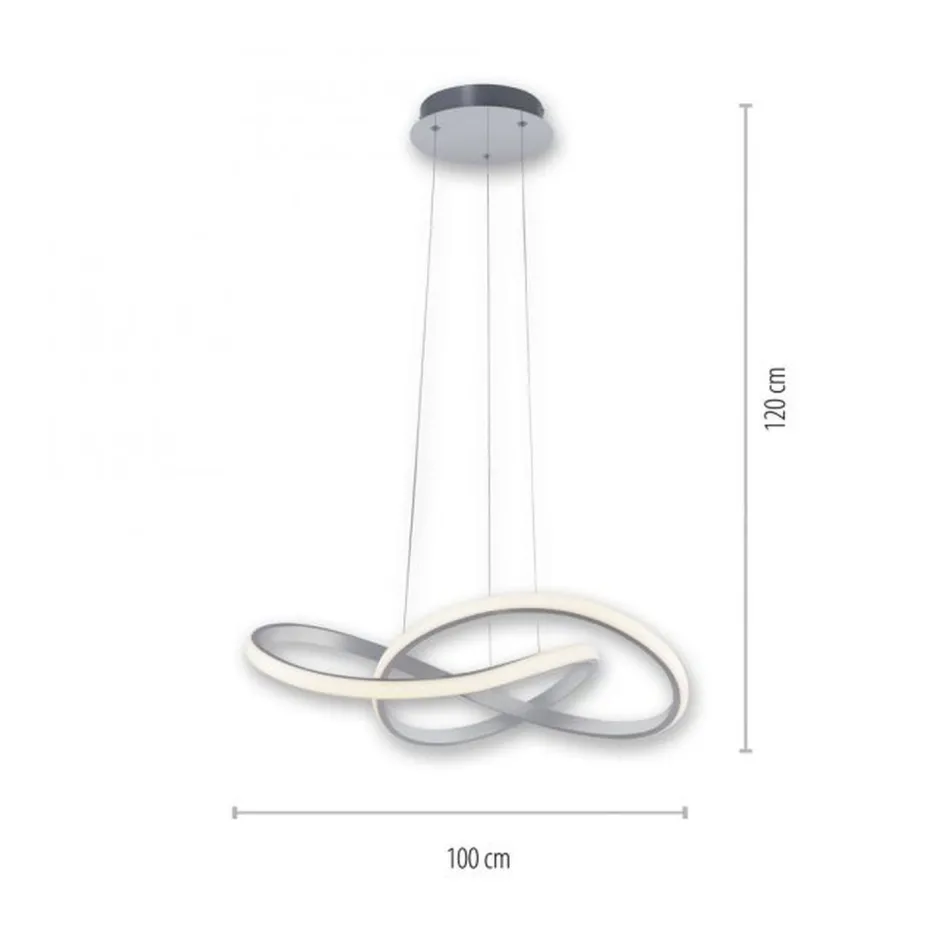 Hängelampen|Bürolampen*Just Light Dimmbare LED Pendelleuchte in Aluminium 3000 K L:57 cm