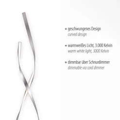 Paul Neuhaus Dimmbare LED Stehlampe in Silber 140 cm 3215 lm 26 W< Wohnzimmerlampen|Metall Lampen