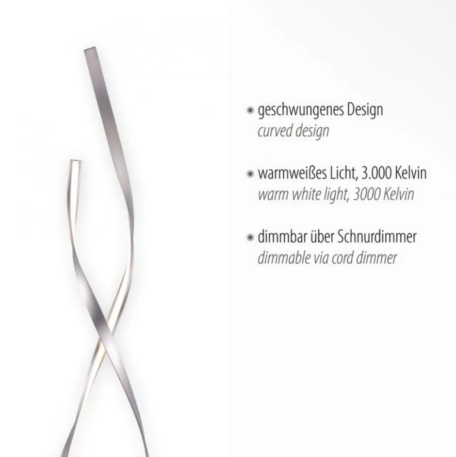 Paul Neuhaus Dimmbare LED Stehlampe in Silber 140 cm 3215 lm 26 W< Wohnzimmerlampen|Metall Lampen