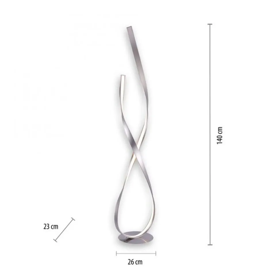 Paul Neuhaus Dimmbare LED Stehlampe in Silber 140 cm 3215 lm 26 W< Wohnzimmerlampen|Metall Lampen