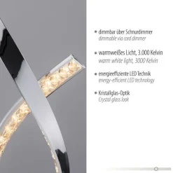 Paul Neuhaus Dimmbare LED Tischlampe in Chrom 38,5 cm 1375 lm 11 W< Wohnzimmerlampen|Schlafzimmer Lampen