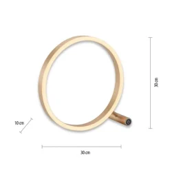Wohnzimmerlampen|Schlafzimmer Lampen*Just Light Dimmbare LED Tischlampe Touch 28 cm Ring in Messing