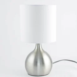 Searchlight Dimmbare Touch Schreibtischleuchte Touchdimmer Modern silbern< Tischlampen|Stofflampen