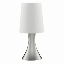 Tischlampen|Schlafzimmer Lampen*Searchlight Dimmbare Touch Tischleuchte Touchdimmer Modern Silber farben