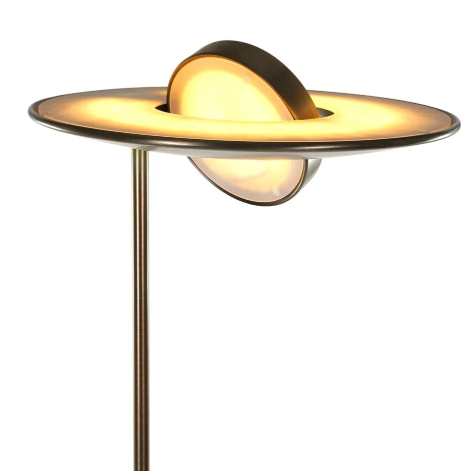 Led Lampen|Stehlampen*Steinhauer Dimmbarer LED Deckenfluter mit Lesearm in Bronze 185 cm