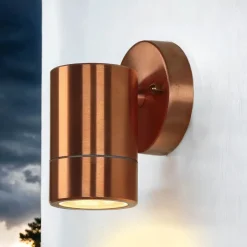 Metall Lampen|Messinglampen*Lido Down Strahler Wand außen in Kupfer aus Messing IP54