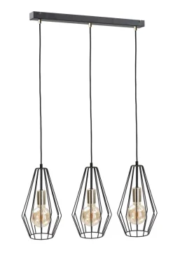 Hängelampen|Wohnzimmerlampen*Keter Draht Pendelleuchte Schwarz 3-flammig dekorativ