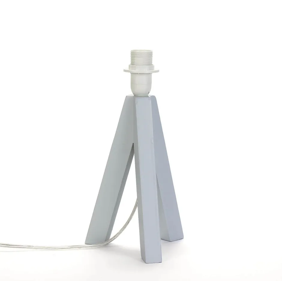 Easylight Dreibein Gestell Holz Grau E14 mit Kabelschalter Tischleuchte< Lampen Aus Aller Welt