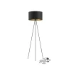 Metall Lampen|Stofflampen*Nowodvorski Dreibein Stehlampe E27 156 cm in Schwarz Gold Metall Stoff