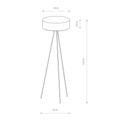 Bürolampen|Stofflampen*Nowodvorski Dreibein Stehleuchte 3-flammig Creme Weiß E27 154 cm Stoffschirm